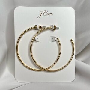J. Crew Thin Hoop Earrings- Gold - New
